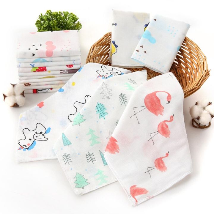 5pcs-muslin-cotton-baby-towel-4-layer-handkerchief-colorful-kid-wipe-cloth-newborn-infant-face-bibs-feeding-hand-towel