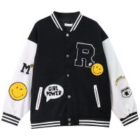 Womens jacket American baseball uniform womens spring and autumn casual hip-hop retro Y2K loose all-match student jacket ins