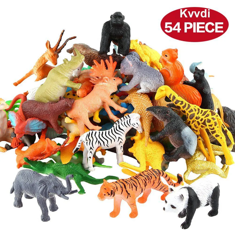 Kvvdi 54Pcs Mini Fence Tree Animal Toy Set, Realistic Wild Plastic Jungle  Forest Small Animal Toy Set | Lazada PH