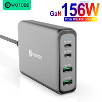 WOTOBE 156วัตต์ GaN สถานีชาร์จ,USB C PD100W PPS ชาร์จอย่างรวดเร็วสุด2.0 PPS QC4สำหรับ 13ซัมซุง MIBook แล็ปท็อป