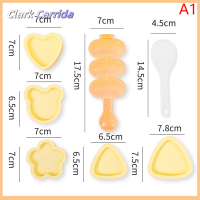 [Clark Carrida] ชุดที่ทำซูชิโรลแม่พิมพ์ข้าวปั้น7ชิ้นอุปกรณ์ที่ใช้ในครัวกล่องเบนโตะแบบทำมือ