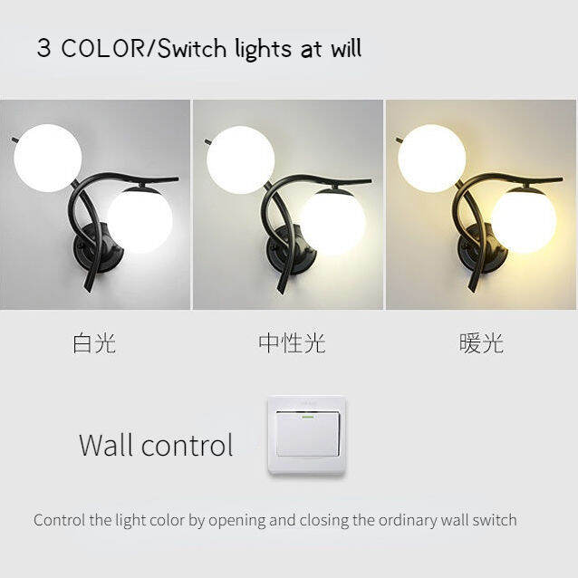 mzd-หลอดไฟ-led-3สี-e27โรงแรมแบบเรียบง่ายข้างเตียงนอนโคมไฟติดผนังโรงแรมแบบอเมริกันห้องนั่งเล่นระเบียงไฟผนังแบบโมเดิร์นโคมไฟผนังทางเดินโคมไฟติดผนัง