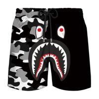 ??กางเกงขาสั้นผู้ชายสำหรับกางเกงฤดูร้อน Bape Shark วิ่ง Trendyol เสื้อผ้าเสื้อผ้า Oversize Casual บาสเกตบอลกีฬาชายกระโปรง Fashion