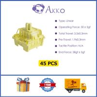 Akko V3 สวิตช์สีเหลืองครีม 3 Pin 50gf เข้ากันได้กับแป้นพิมพ์เชิงกล MX (45 ชิ้น)