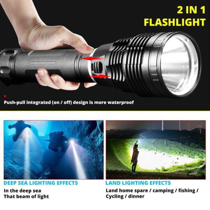 Waterproof Rechargeable LED Flashlight P70 X-BALOG Underwater Torch ...