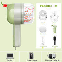 4 in 1 Handheld Electric Vegetable Cutter Set Multifunctional Durable Chili Vegetable Crusher Ginger Masher Machine