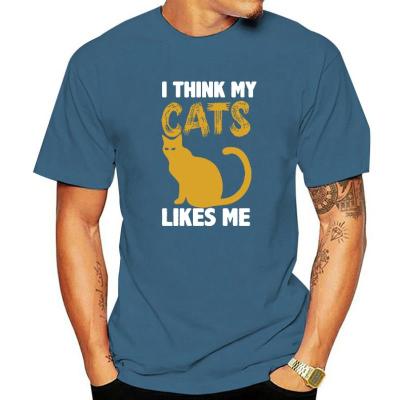 I Think My Cats  Funny T-Shirts Mens Oversized Cotton Tops Streetwear Tee Shirts Boys Casual Short Sleeve Tees