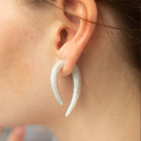 SWAN - Pave Claw Earring ต่างหูเงินแท้ ฝังเพชรคิวบิกเซอร์โคเนีย cubic zirconia