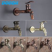 Shipping Lengthen Outdoor Garden Faucet Carved Wall Mount Bibcock Washing Machine Mop Taps Torneira parede