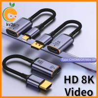 จอ KV3P เครื่องฉายทีวีแล็ปท็อป Dp/ Mini DP เพื่อตัวแปลง HDMI อะแดปเตอร์วิดีโอ HDMI-V2.1ตัวผู้กับ USB-C ตัวเมีย