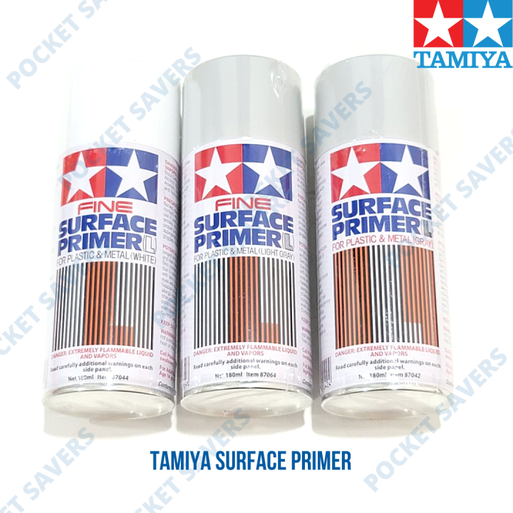TAMIYA Surface Primer 180 ml Spray (White, Gray, Light Gray, Plastic