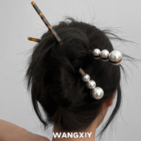 WANGXIY แพนแฮร์กิ๊บมุกสำหรับผู้หญิงเครื่องประดับผมสไตล์โบราณหัวบอลล่าสุด