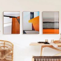 บทคัดย่อ Orange Modular โปสเตอร์ Wall Art ภาพวาดผ้าใบ Nordic Decor Morden พิมพ์สำหรับห้องนั่งเล่น Studio ห้องนอนตกแต่งบ้าน