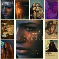 กระดาษคราฟท์ย้อนยุคโปสเตอร์รายการทีวีที่มีชีวิตชีวารูปภาพ Zendaya ศิลปะห้องบาร์คาเฟ่บ้านโบราณเครื่องตกแต่งฝาผนังภาพวาดที่สวยงาม