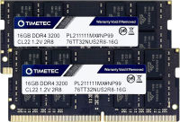 Timetec 32GB KIT(2x16GB) DDR4 3200MHz (DDR4-3200) PC4-25600 Non-ECC Unbuffered 1.2V CL22 2Rx8 Dual Rank 260 Pin SODIMM for AMD and Intel Gaming Laptop Notebook PC Computer Memory RAM Module Upgrade Dual Rank 32GB KIT(2x16GB)