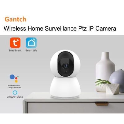 Tuya กล้อง IP CCTV อัจฉริยะ Wi-Fi FHD เซ็นเซอร์เสียงตรวจจับการเคลื่อนไหวไมโครโฟนเอียงกระทะอัจฉริยะกล้องที่มีแกนเต็มติดตามการเคลื่อนไหวทำงานร่วมกับ Tuya Smart Life Alexa Home