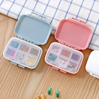 Travel Pill กล่องซีลแหวนกล่องขนาดเล็กสำหรับแท็บเล็ต6 Grids Organizer คอนเทนเนอร์สำหรับแท็บเล็ตฟางข้าวสาลีคอนเทนเนอร์สำหรับยา