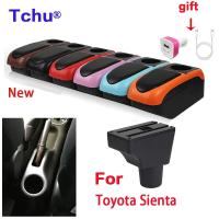 ที่เท้าแขน Toyota Sienta สำหรับ Toyota Sienta ที่เท้าแขนในรถกล่องกล่องเก็บของที่เขี่ยบุหรี่พร้อมวางแก้ว USB อุปกรณ์ตกแต่งรถยนต์