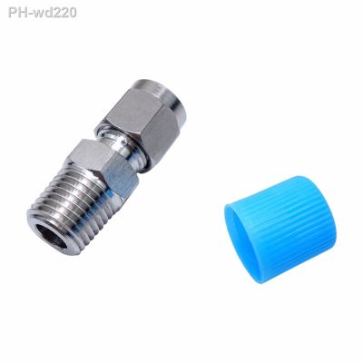 2pcs 6mm OD x 1/4 quot; Male BSPT Double Ferrule Tube Fitting Straight Male Connector Stainless Steel 304