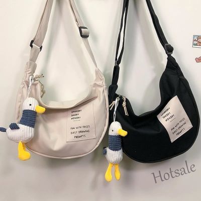 【hot sale】♛☬ C16 Ready Stock Canvas Shoulder Bag for Women Messenger Bag Student Large Capacity Crossbody Bag