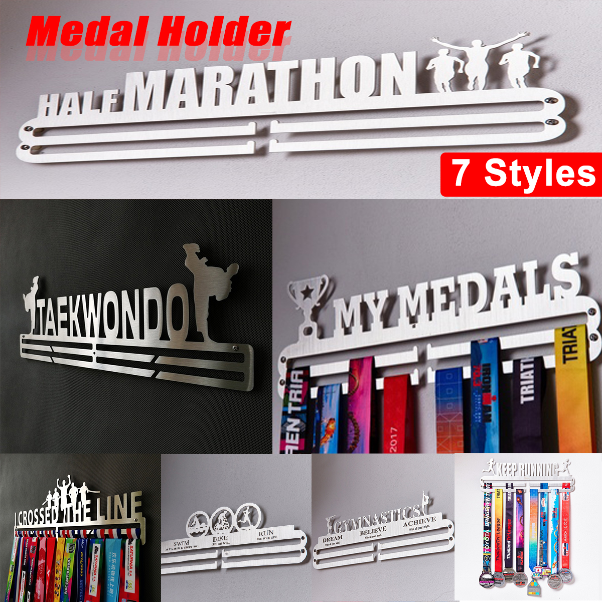 Medals Hanger Display Wall Holder Rack Sport Gym Running Swimming Ideal Gift 