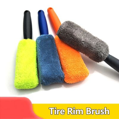 ；‘【】- 1PC Car Wash Portable Microfiber Wheel Tire Brush Wheel Motorcycle Wash Cleaning  For Car With Plastic Handle Auto Washing  Tool