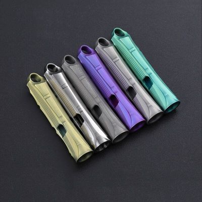1Pcs Titanium Alloy Whistle Camping Emergency Whistle 120 Decibels EDC Portable Keychain Necklace Whistle Outdoor Survival Tool Survival kits