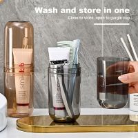 Travel Toothbrush Storage Box Set Portable Multipurpose Mouthwash Cup Set For Outdoors