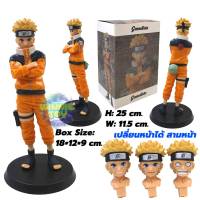 โมเดล นารูโตะ ยืนกอดอก  เปลี่ยนหน้าได้ (ตอนเด็ก) H: 25 cm. winnietoys