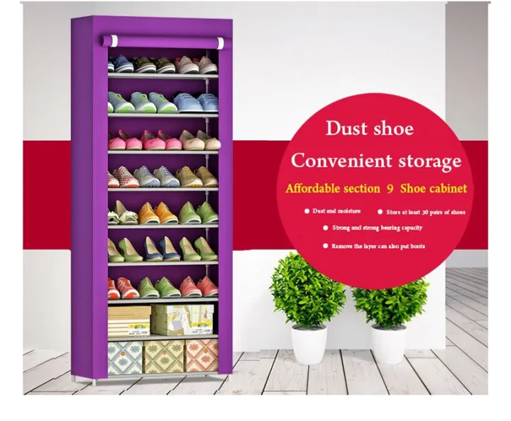 Kmv Trading 9-Layer Shoe Rack (Maroon) Dustproof Cover Cabinet Shoe Storage  Cabinet Organizer Up To 27 Pairs Shoerack | Lazada Ph