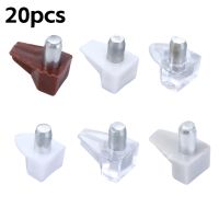 20Pcs Shelf Studs Pegs with Metal Pin Shelves Support Seperator Fixed Cabinet Cupboard Wooden Furniture Bracket Holder