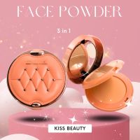 แป้งพัฟ KISS BEAUTY FACE POWDER​ เนื้อแป้งละเอียด แป้งพัฟ 2 ชั้น ดูดซับความมันส่วนเกิน 81373-03