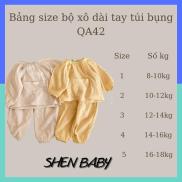Bộ quần áo thu đông dài tay vải xô muslin cao cấp cho bé QA42