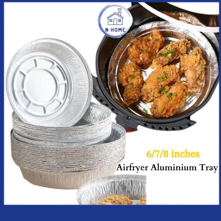 NHOME Disposable Round Air Fryer Aluminum Foil Liner Non Stick Air