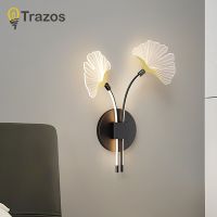 TRAZOS โคมไฟผนัง LED ที่ทันสมัย Led แนวข้างเตียงนอนสไตล์มินิมอล,โคมไฟติดเพดานห้องนั่งเล่นโซฟาไฟในบ้าน