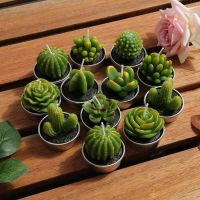 ✜✲ 1PC Fruit Creative 3D Cactus Candles Simulated Plants Smokeless Scented Valentine Day Gift Party Ornament Home Decoration