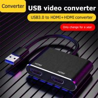 ┅♗℡ USB To HDMI-compatible 1080P HD Video Converter USB3.0 To Dual HDMI-compatible Display Adapter For Effect Monitoring Fields