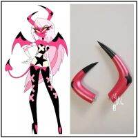 New Hazbin Cosplay Hotel Helluva Boss Verosika Mayday Cosplay Women Red Horn Headband Hairpin Prop Halloween Christmas Headwear