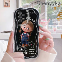 Chenyyka เคสปลอกสำหรับ Samsung กาแลคซี A72 4G A72 5G เคส A71การ์ตูนน่ารักผู้หญิงสวยเนื้อครีมขอบคลื่นนุ่มเคสมือถือกันกระแทกแบบใสสร้างสรรค์เคสโปร่งใสลายกล้องถ่ายรูปสีอ่อนโยนป้องกัน