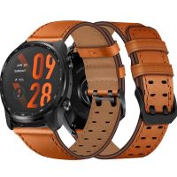 สายหนังแท้22มม. สำหรับ Ticwatch Pro 3สายนาฬิกาข้อมืออะไหล่ GPS พิเศษสำหรับ Ticwatch GTH 2/E2สายรัดข้อมือ