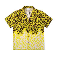 Dark Icon Yellow Leopard Hawaiian Shirt Men Vintage Street Polo Shirt Man Man Blouse