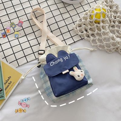 [COD] New style nylon drawstring bucket bag 2022 cute student class shoulder fashion soft girl shopping Messenger