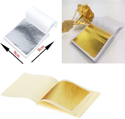 ☢ 100pcs Imitation Gold and Silver Foil Paper Bronzing Confetti DIY Art Craft Paper Birthday Party Wedding Cake Dessert Decoration