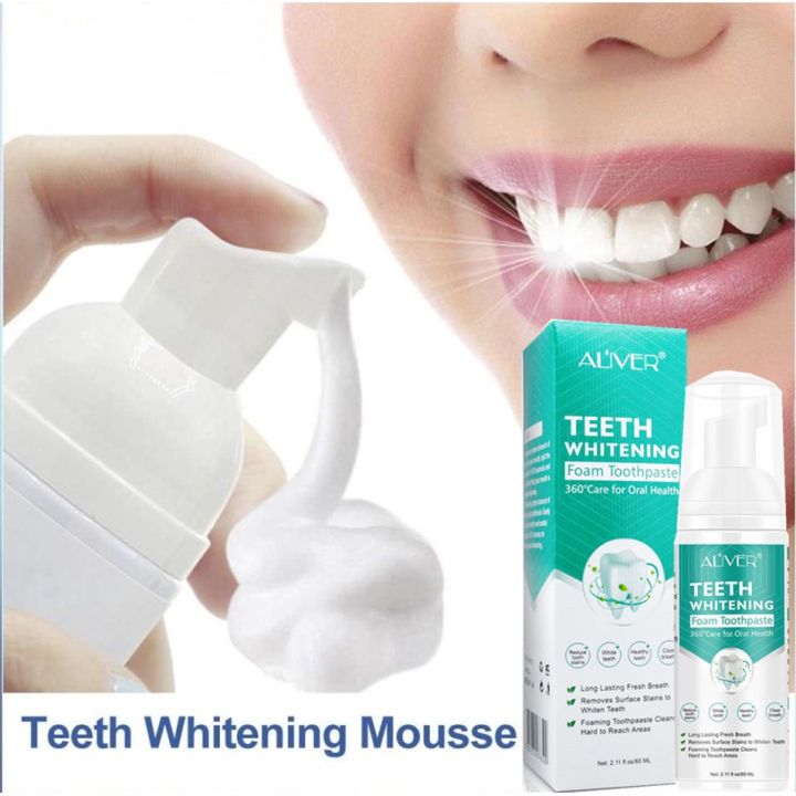 ALIVER Teeth Whitening Mousse Toothpaste Cleansing Teeth Mousse Remove ...