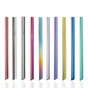 Stainless Steel Reusable Straws, Rainbow Titanium