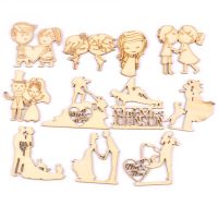 【YF】✙○  10Pcs 30-50mm Wedding Mr Mrs Wood Ornaments Crafts Scrapbooking Embellishment M1973