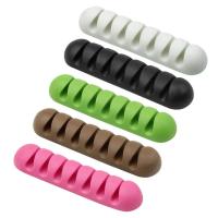 USB Cable Organizer Wire Winder Silicone Tie Fixer Wire Management Organizador Cord Clip Office Desktop Phone Cables Holder Cable Management