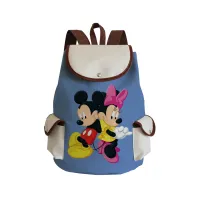 Disney Mickey Minnie Backpack Fashion Cartoon Printed Book Bag Blue Linen School Bag Child Back Bag Drawstring Bag Dropshipping