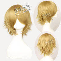 Miyazawa Kenji Short Linen Blonde Cosplay Wig Bungou Stray Dogs Cosplay Wigs + Free Wig Cap