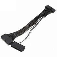 CORREON 30CM สำหรับเหมืองแร่ ADD2PSU Riser 20 + อะแดปเตอร์ขยาย4pin ATX 24Pin แหล่งจ่ายไฟ Synchronizer สามกำลังไฟ PSU สองทางพีเอสยูสายพ่วง